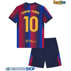 Maglie da calcio Barcelona Lamine Yamal #10 Prima Maglia Bambino 2026-27 Manica Corta + Pantaloni corti)